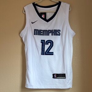 Morant Nike Memphis Basketball Jersey - White and Navy